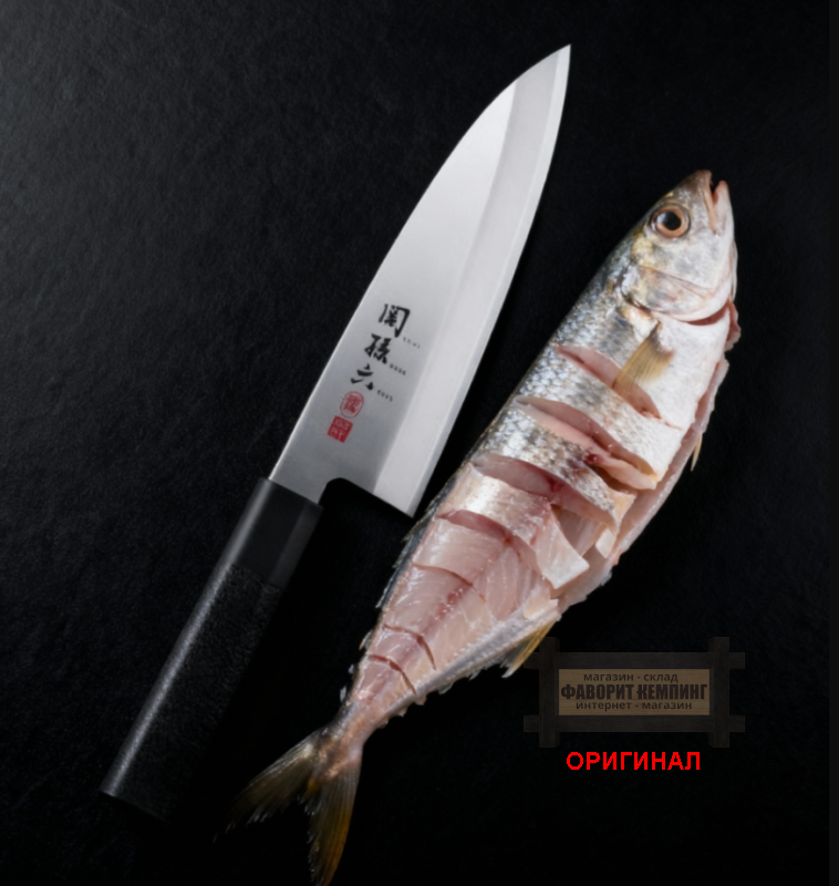 Японский бытовой кухонный  нож Дэба для разделки рыбы Kai Seki Magoroku Hekiju AK-5074  односторонняя заточка 