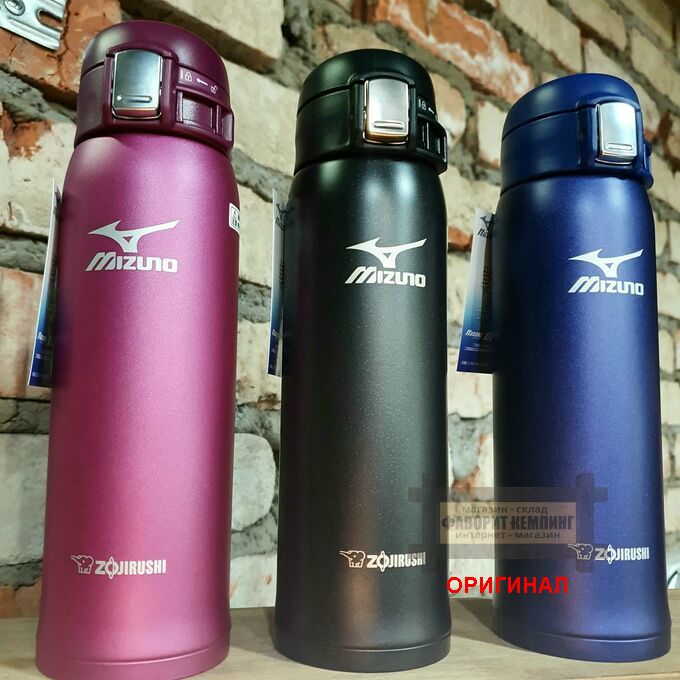 Японская термокружка Zojirushi, оригинал Mizuno черная - 213648 ( 480 мл. )