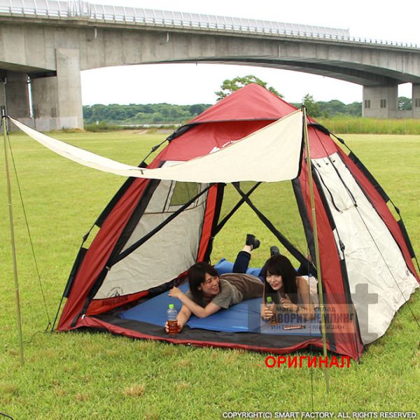 Японская, туристическая семейная 3-4 местная  палатка автоматическая конструкция  Montagna HAC2-0166