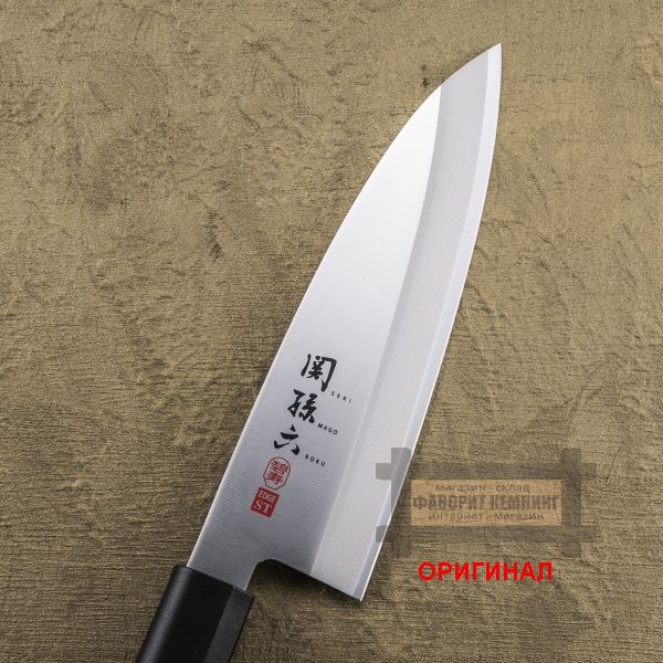 Японский бытовой кухонный  нож Дэба для разделки рыбы Kai Seki Magoroku Hekiju AK-5074  односторонняя заточка 