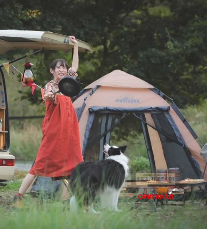 Японская, туристическая семейная 3-4 местная  палатка автоматическая конструкция  Montagna HAC2-0166