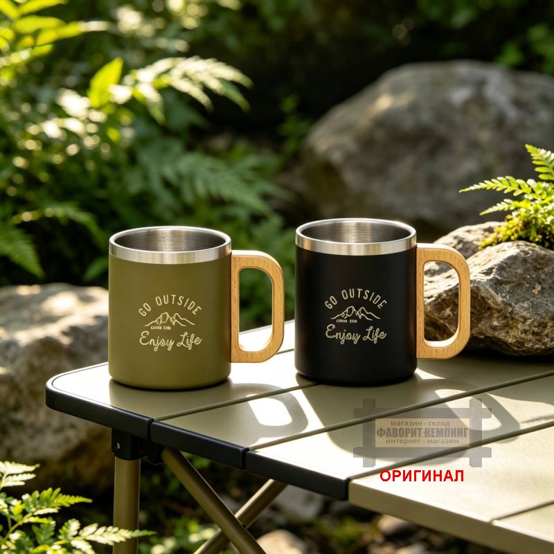 Японская  термокружка на 350мл Captain stag Black UH-2025 