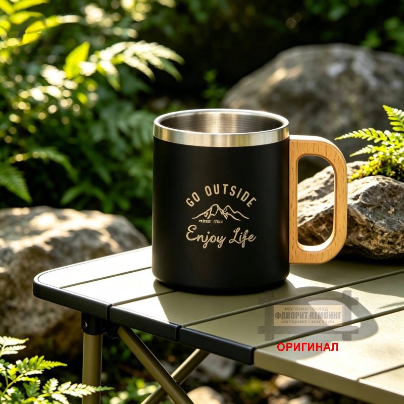 Японская  термокружка на 350мл Captain stag Black UH-2025 