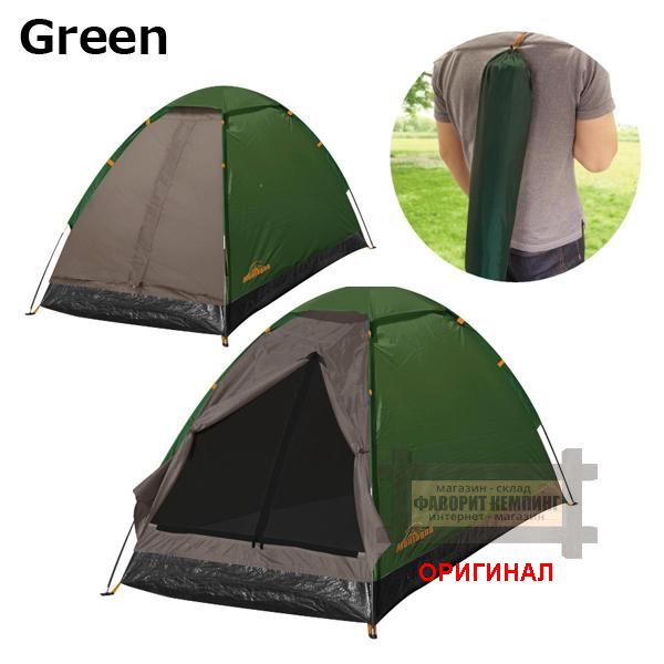 Японская, туристическая лёгкая 1 мест. палатка. Montagna HAC3053 (серо - зеленый)