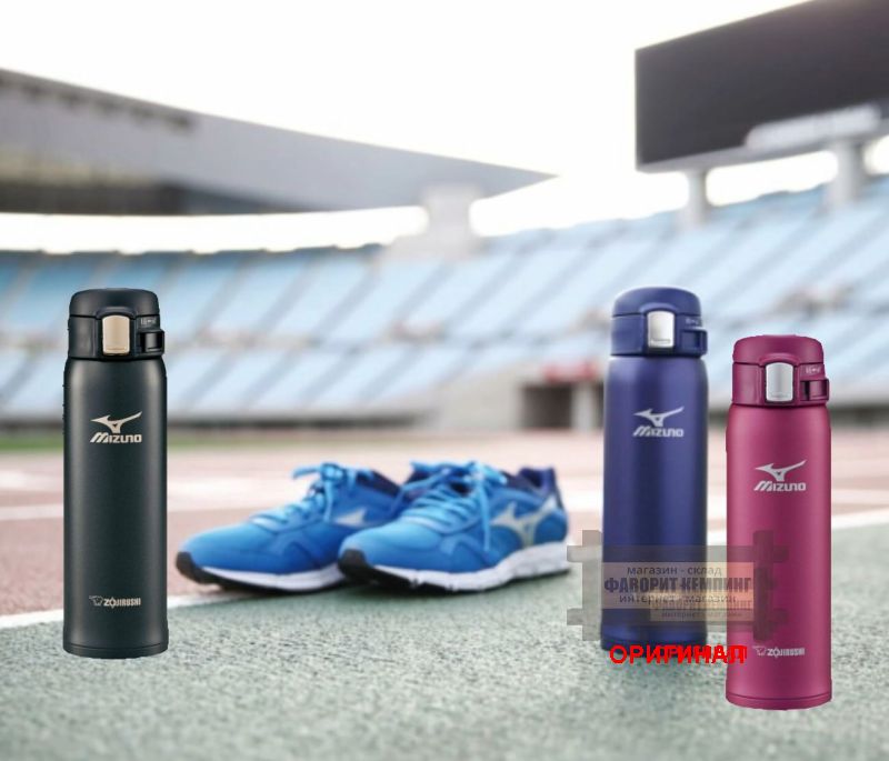 Японская термокружка Zojirushi, оригинал Mizuno черная - 213648 ( 480 мл. )