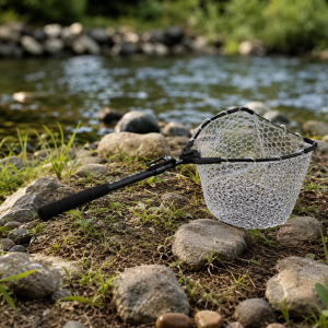 Японский силиконовый, складной, телескопический  подсачек PROX One-Hand Flip Net Adjuster Long PX442RAL (75-103см)