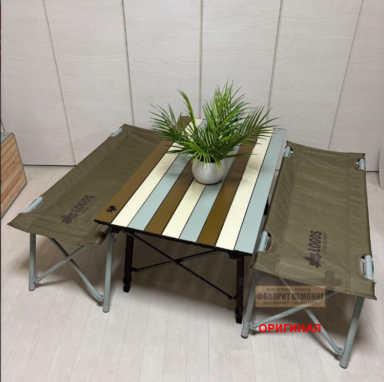 Японский туристический реечный стол LOGOS 90x50 Vintage 73185011