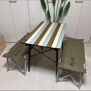 Японский туристический стол LOGOS Life Auto Leg Table 90x50 Vintage 73185011