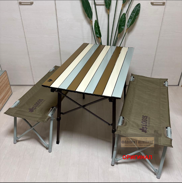Японский туристический реечный стол LOGOS 90x50 Vintage 73185011