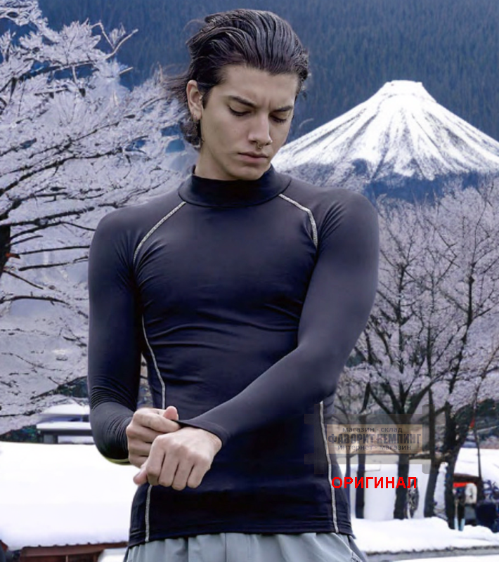 Японская термокофта/термофуфайка ( первый слой с воротником  )  Otafuku (Япония) JW-170 Black